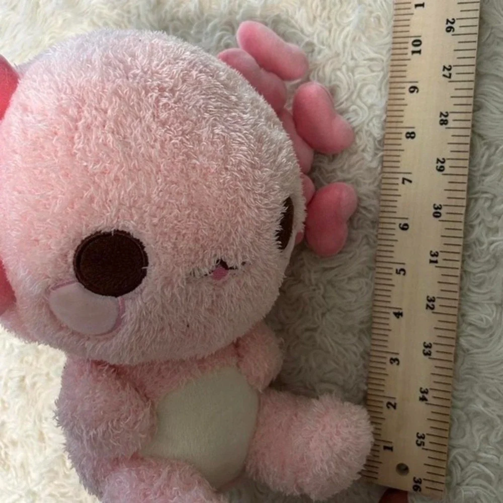 Pink‎ and white axolotl plush